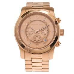 Michael Kors Rose Gold-Plated Stainless Steel Runway Women's Wristwatch 38MM For Women