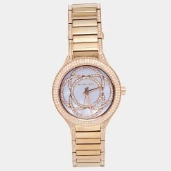 Michael Kors Mother Of Pearl Rose Gold Plated Stainless Steel Kerry MK3482 Women's Wristwatch 38 Mm For Women