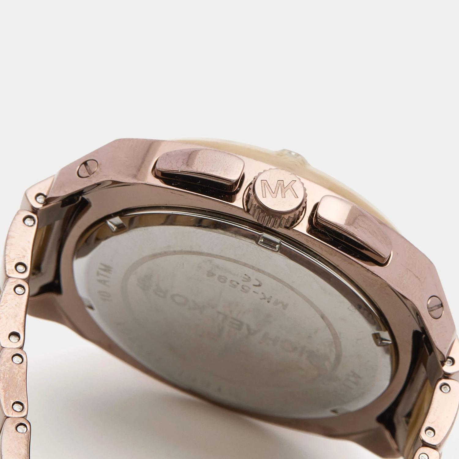 Michael Kors Expresso Acetate Bronze PVD Coated Stainless Steel Tribeca MK5594 Women's Wristwatch 43 Mm For Women - Image 6