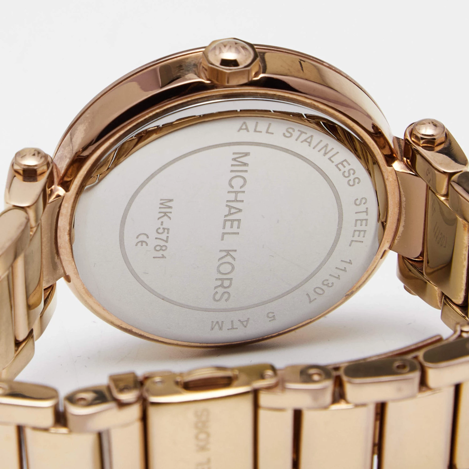 Michael Kors Silver Rose Gold Tone Stainless Steel Parker MK5781 Women's Wristwatch 38 Mm For Women - Image 4