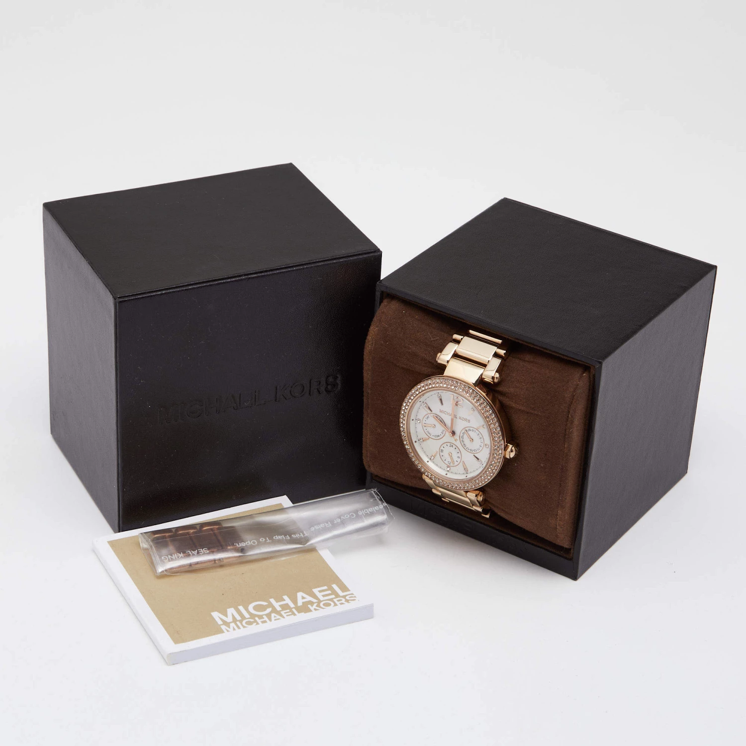 Michael Kors Silver Rose Gold Tone Stainless Steel Parker MK5781 Women's Wristwatch 38 Mm For Women - Image 8