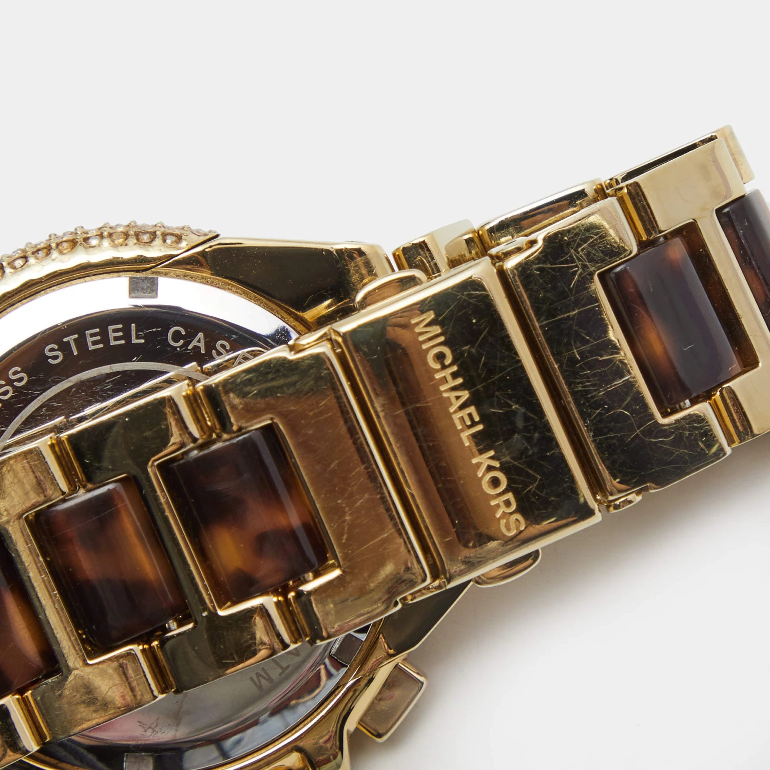 Michael Kors Multicolor Gold Plated Stainless Steel Acetate Camille MK5901 Women's Wristwatch 43 Mm For Women - Image 4