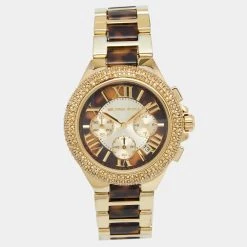 Michael Kors Multicolor Gold Plated Stainless Steel Acetate Camille MK5901 Women's Wristwatch 43 Mm For Women