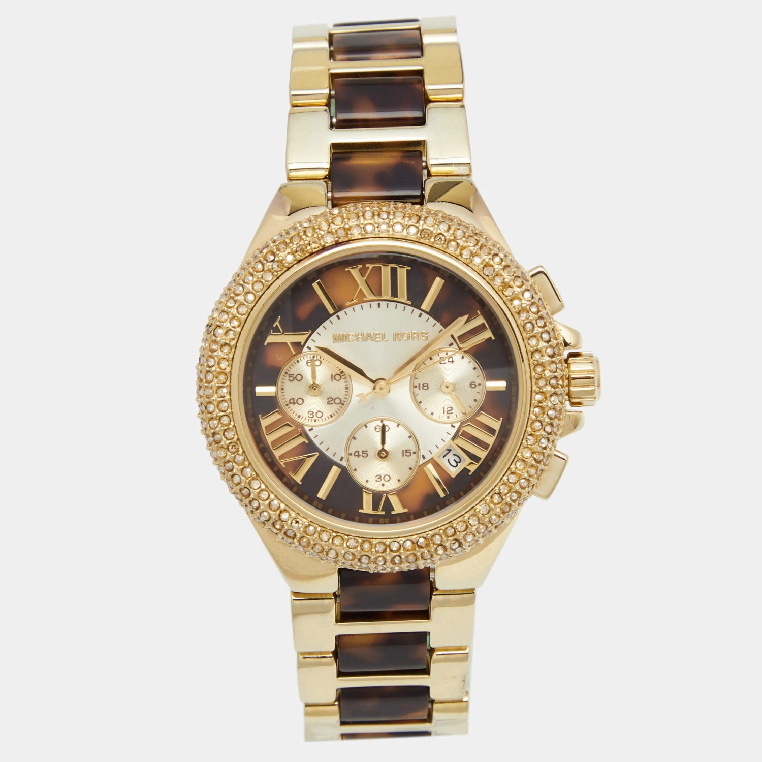 Michael Kors Multicolor Gold Plated Stainless Steel Acetate Camille MK5901 Women's Wristwatch 43 Mm For Women