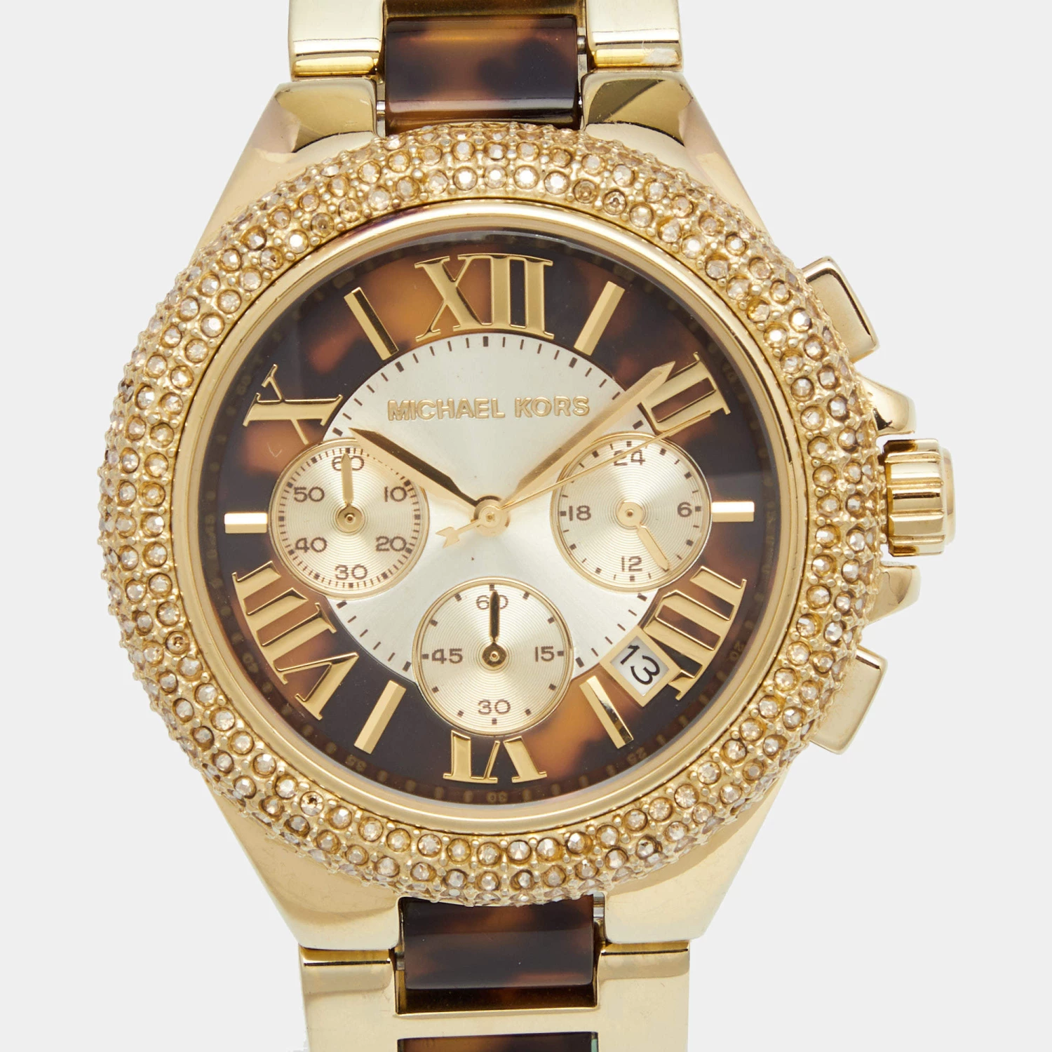 Michael Kors Multicolor Gold Plated Stainless Steel Acetate Camille MK5901 Women's Wristwatch 43 Mm For Women - Image 3