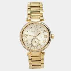 Michael Kors Champagne Gold Plated Stainless Steel Skylar MK5867 Women's Wristwatch 41 Mm For Women