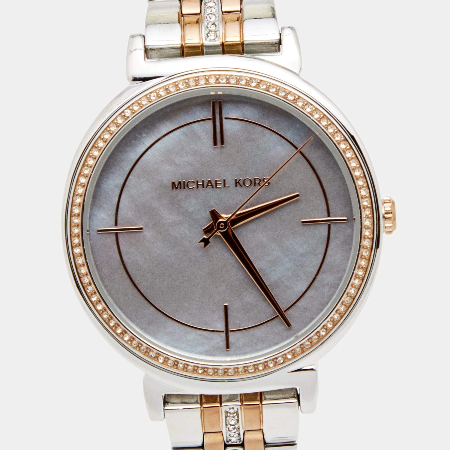 Michael Kors Mother Of Pearl Two Tone Stainless Steel Cinthia MK-3642 Women's Wristwatch 33 Mm For Women - Image 3