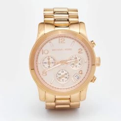 Michael Kors Rose Gold Plated Stainless Steel Runway MK5128 Women's Wristwatch 38 Mm For Women
