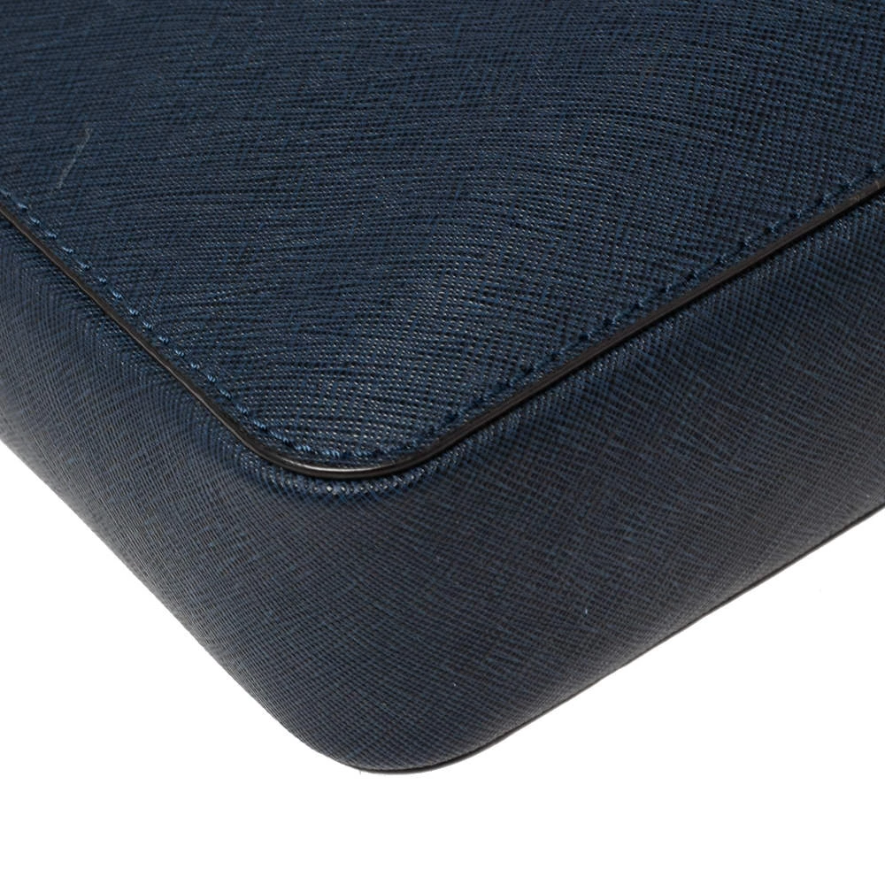 Michael Kors Blue Saffiano Leather Jet Set Camera Crossbody Bag For Women - Image 10