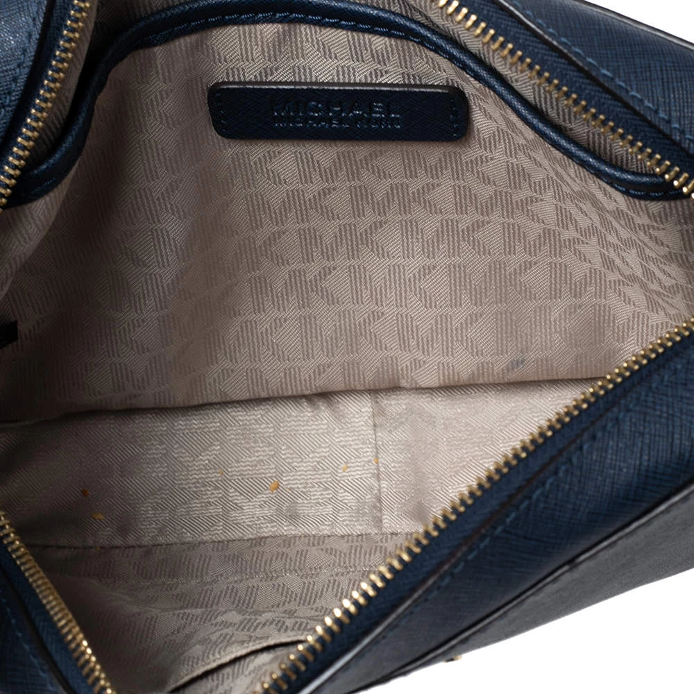 Michael Kors Blue Saffiano Leather Jet Set Camera Crossbody Bag For Women - Image 7