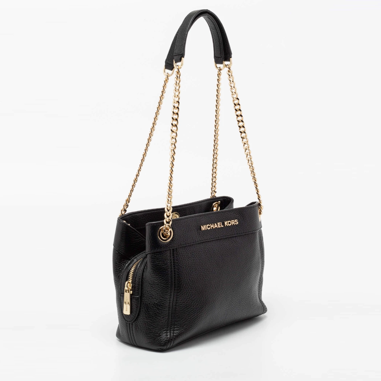 Michael Kors Black Leather Jet Set Chain Shoulder Bag For Women - Image 3