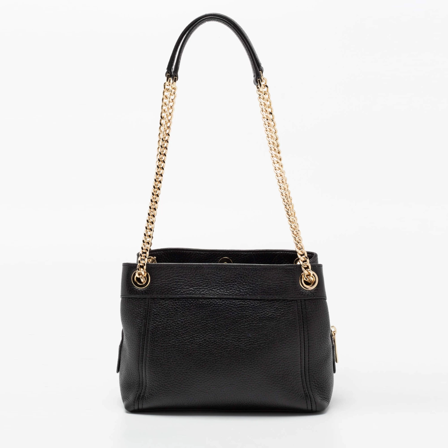 Michael Kors Black Leather Jet Set Chain Shoulder Bag For Women - Image 4