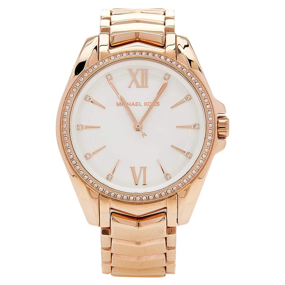 Michael Kors White Rose Gold Plated Stainless Steel Whitney MK6694 Women's Wristwatch 38 Mm For Women