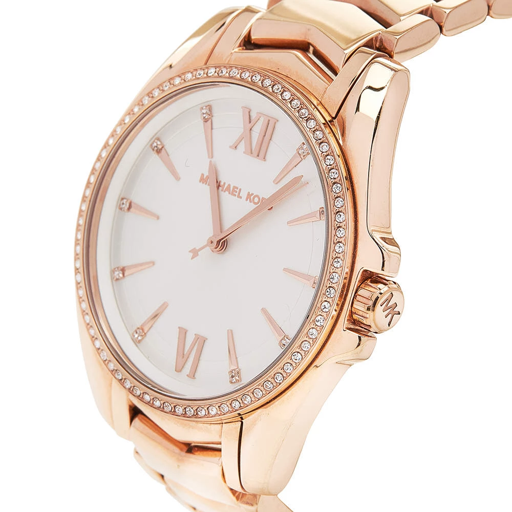 Michael Kors White Rose Gold Plated Stainless Steel Whitney MK6694 Women's Wristwatch 38 Mm For Women - Image 2
